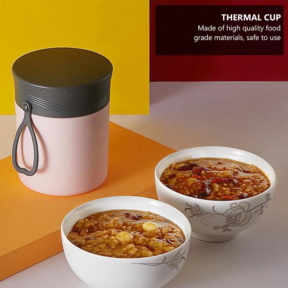 

1pc 304 Stainless Steel Insulated Soup Cup Leakproof Thermal Food Jar Portable Breakfast Container Silicone Seal Ring For Work