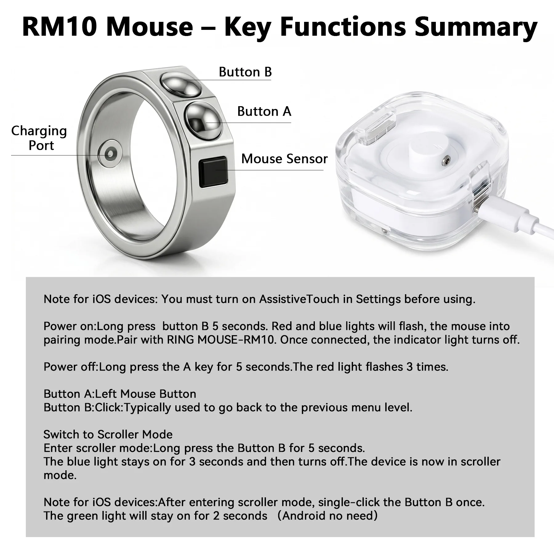 Picture 6: Smart mouse ring ring PPT demonstration AR glasses operation short video watch web browsingwaterproof bluetooth