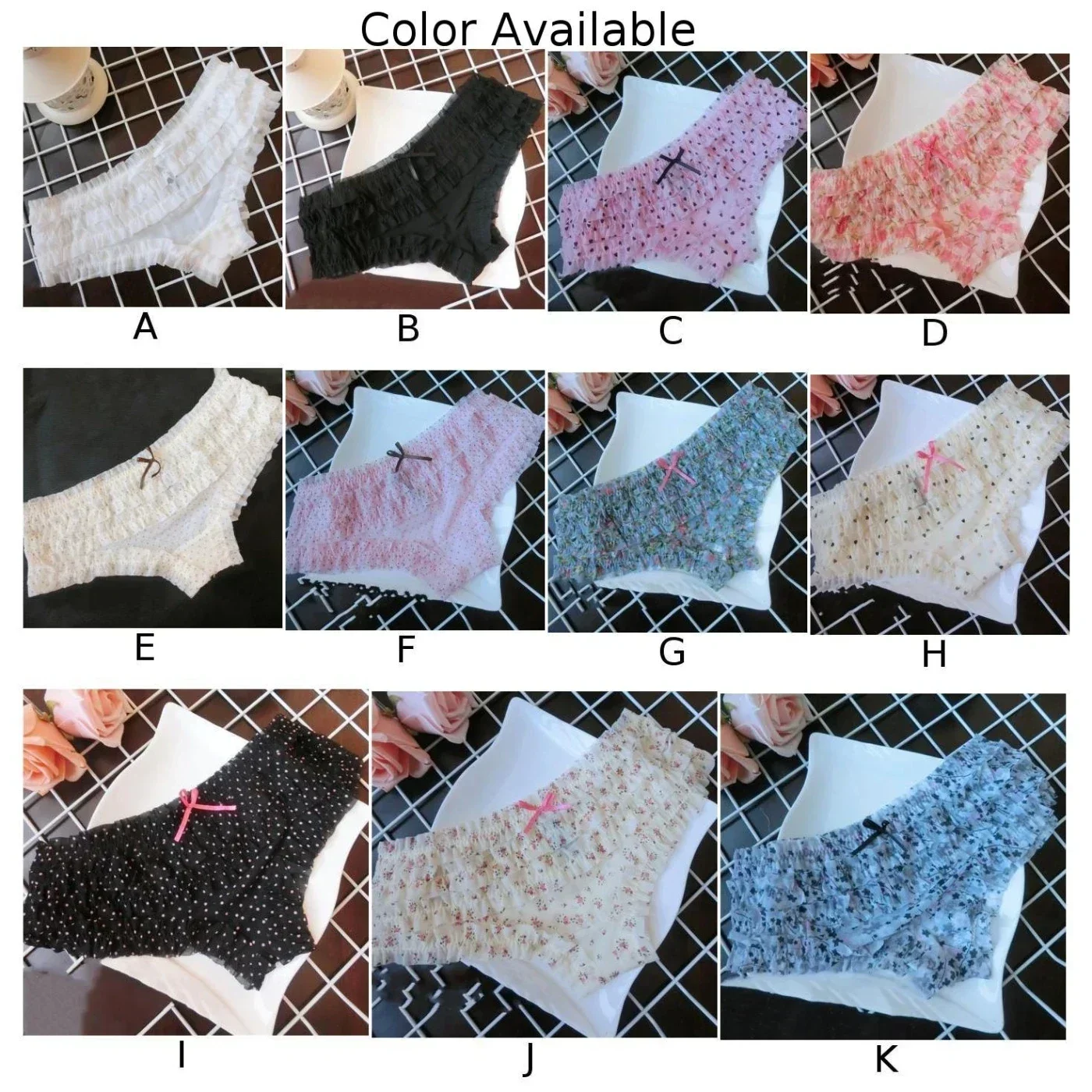 Sexy Mesh Breathable Cozy Cute Sweet Female Panties Underwear Cake Layer Lace Briefs Underpant Women Low Waist Lingerie