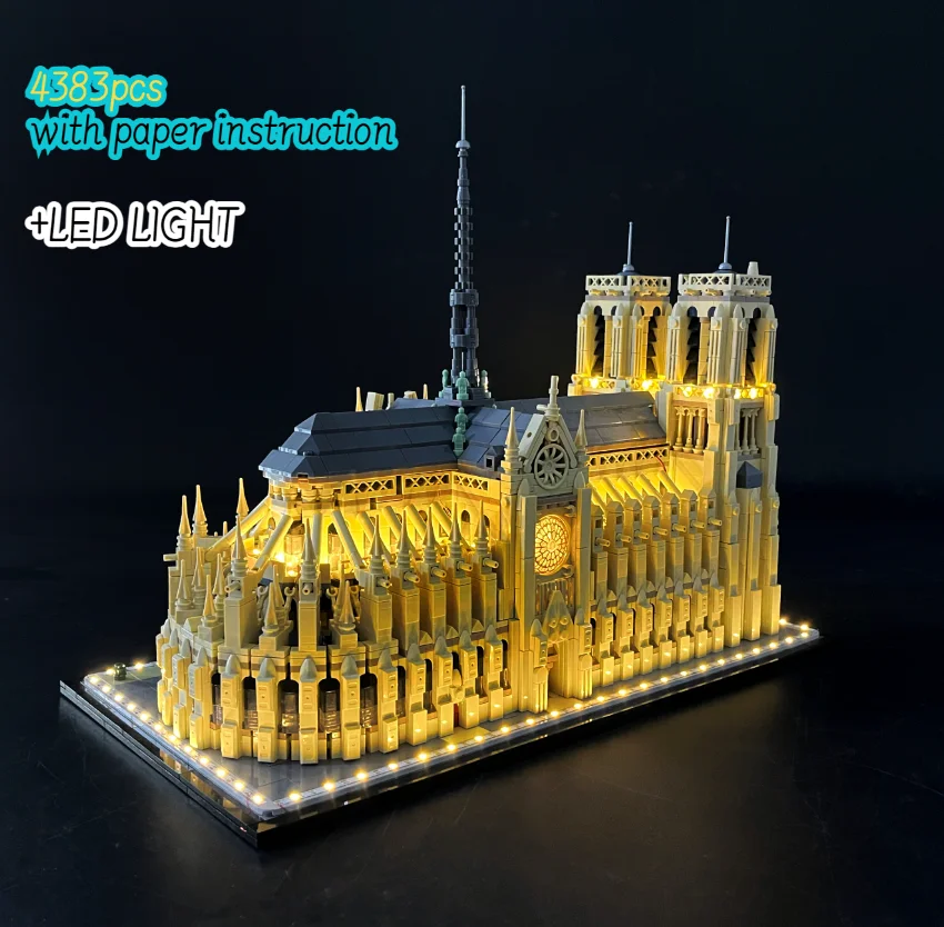 World Famous Architecture Notre Dame Cathedral in Paris Building Block 21061 Assemble Model Brick Educational Toys Gift for Kids