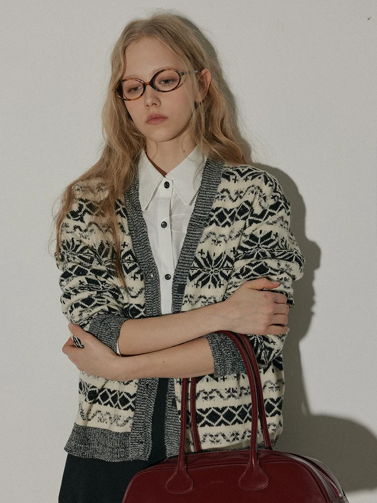 

Relez винтажный вязаный шерстяной кардиган Fair Isle, женский весенний 2021, модный универсальный длинный топ све, топ для поездок на работу