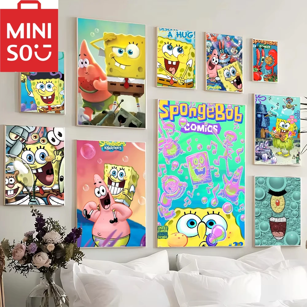 MINISO S-Esponja de dibujos animados Bob 5D Kit de pintura de diamante DIY artesanía arte completo redondo/cuadrado taladro Roma decoración regalo para amigos