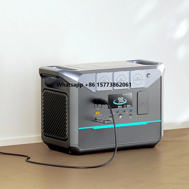 

Многофункциональный портативный источник питания для улицы с большой емкостью 2000 Вт, аварийный источник энергии для использования на открытом воздухе.