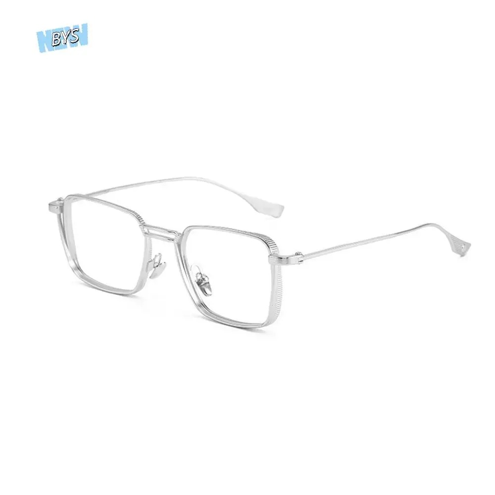 

Ultralight Anti Blue Light Glasses Square Frame Metal Frame Men's Eyewear Decorative Comfortable To Wear Optical Eyeglasses
