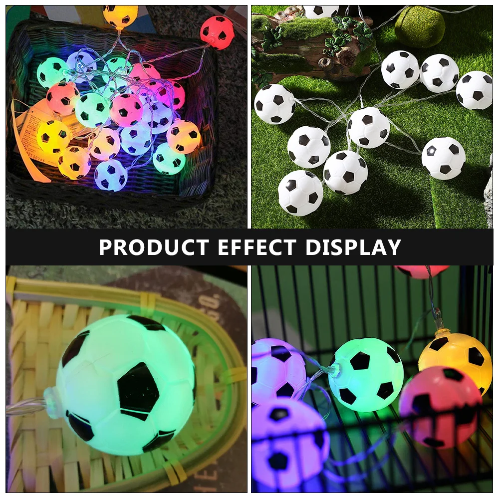 سلسلة أضواء للحفلات 20 مصباح LED على شكل كرة قدم ديكور لا مثالي للمنزل والفناء والحديقة والديكورات الاحتفالية #2
