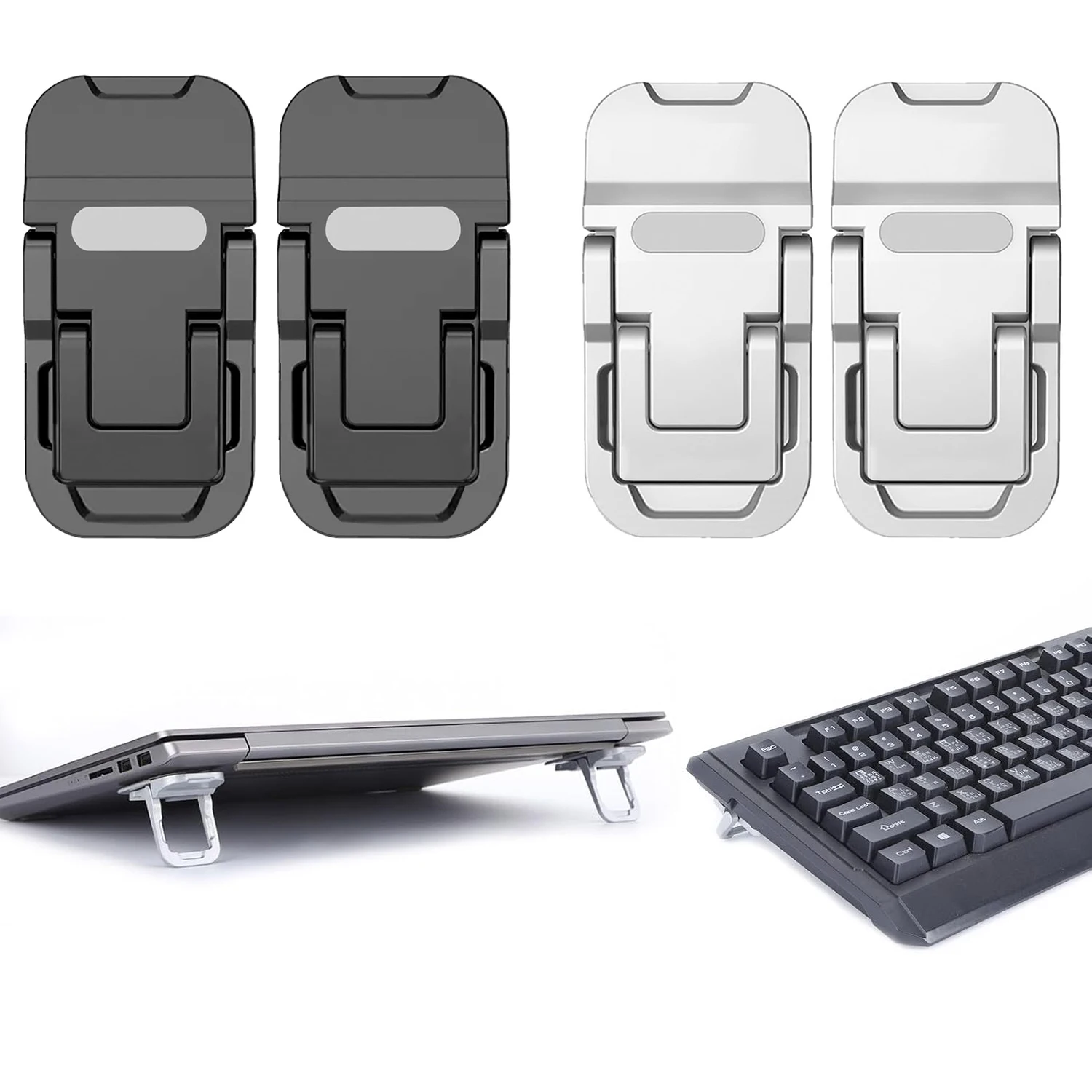 2PCS Portable Foldable Laptop Stand Adjustable Notebook Riser Bracket Universal Cooling Keyboard Holder for Notebook