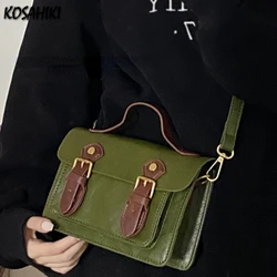 Vintage Trendy Casual Women's Handbags Japanese All Match Contrast Color Crossbody Bag Y2k Streetwear Shoulder Bags Fashion Chic