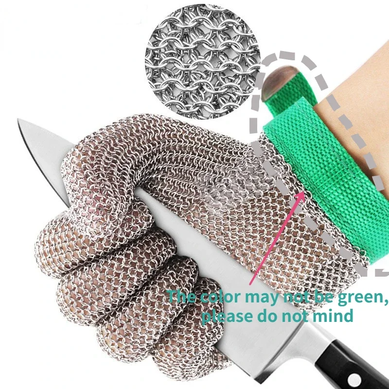 1PCS Stainless Steel Ring Mesh Gloves Anti Cut Knife Resistant Chain Mail Hand Protection Kitchen Butcher Glove