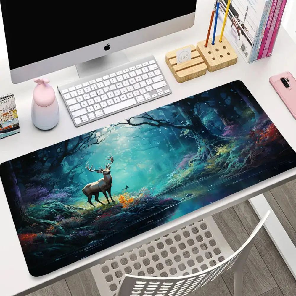 

Forest Deer mouse pad, high-definition printed computer mechanical keyboard pad, large expansion computer game accessory