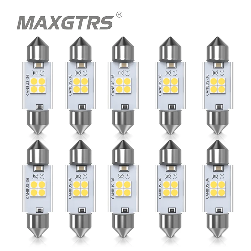 10x Car Festoon C5W 3030 LED Bulb 28mm 31mm 36mm 39mm 41mm 44mm CANBUS Car LED Lamp Interior Dome Map Reading Lights White 12V