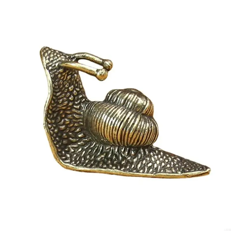 G8TB Messing Schnecke Skulptur Miniatur Tier Figur Antik Metallschmuck Lucky Fengshuis Statue Desktop Dekore Geben