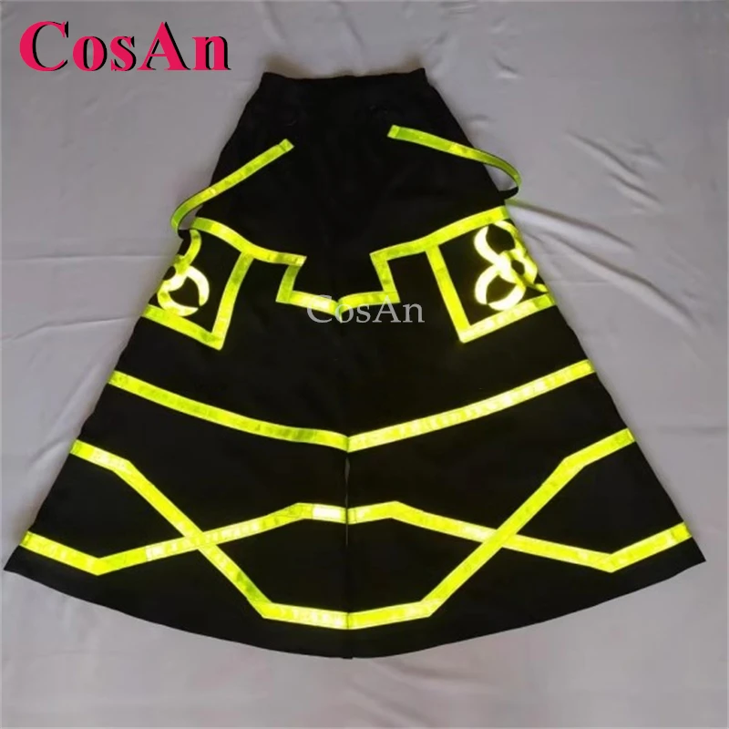 CosAn جديد AUS نمط شبح الرقص السراويل ملبورن شافل فات السراويل جرس قيعان مشرق تأثير عاكس بنطلون للجنسين