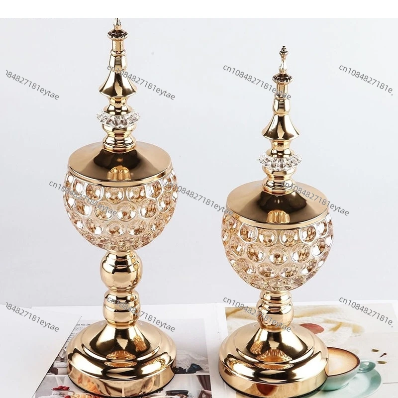 Retro Glass Candle Storage Jars Bottles Metal Base with Lid Cookie Candy Home Desktop Food Containers Kitchen Items