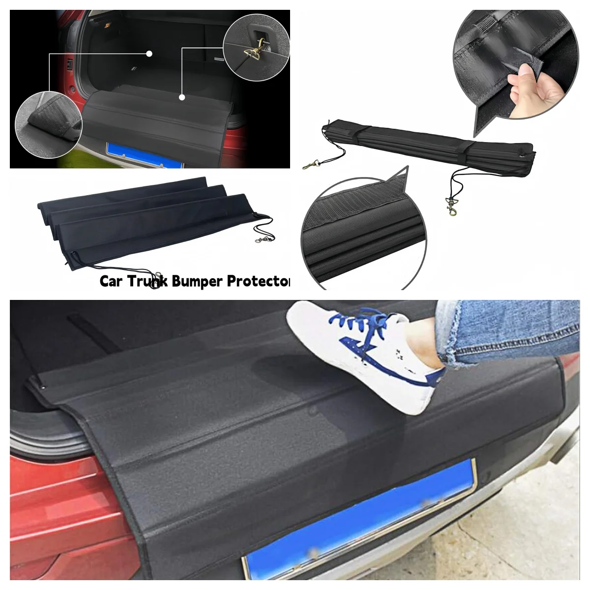 

Foldable Car Rear Bumper Guard Trunk Protection Pad Oxford Cloth Anti-Scratch Scuff Plate Mat Universal for Moving Luggage Dog
