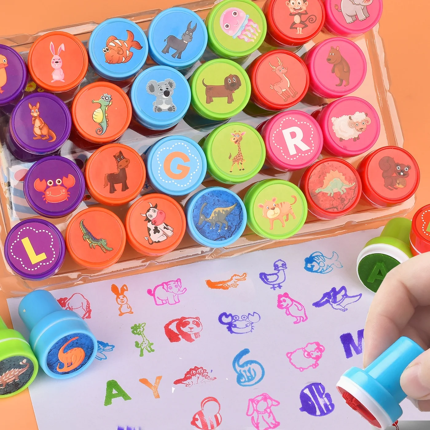 

Поощрительный детский штамп, милый динозавр, мультяшное животное, маленький штамп для детского сада, похвала и награды, игрушка с цифрами Engli