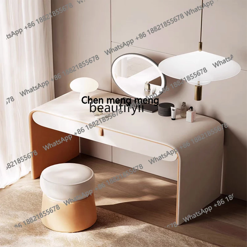 Toeletta italiana di lusso leggera, camera da letto in stile crema, toeletta di fascia alta, tavolo da trucco di fascia alta, semplicità moderna H