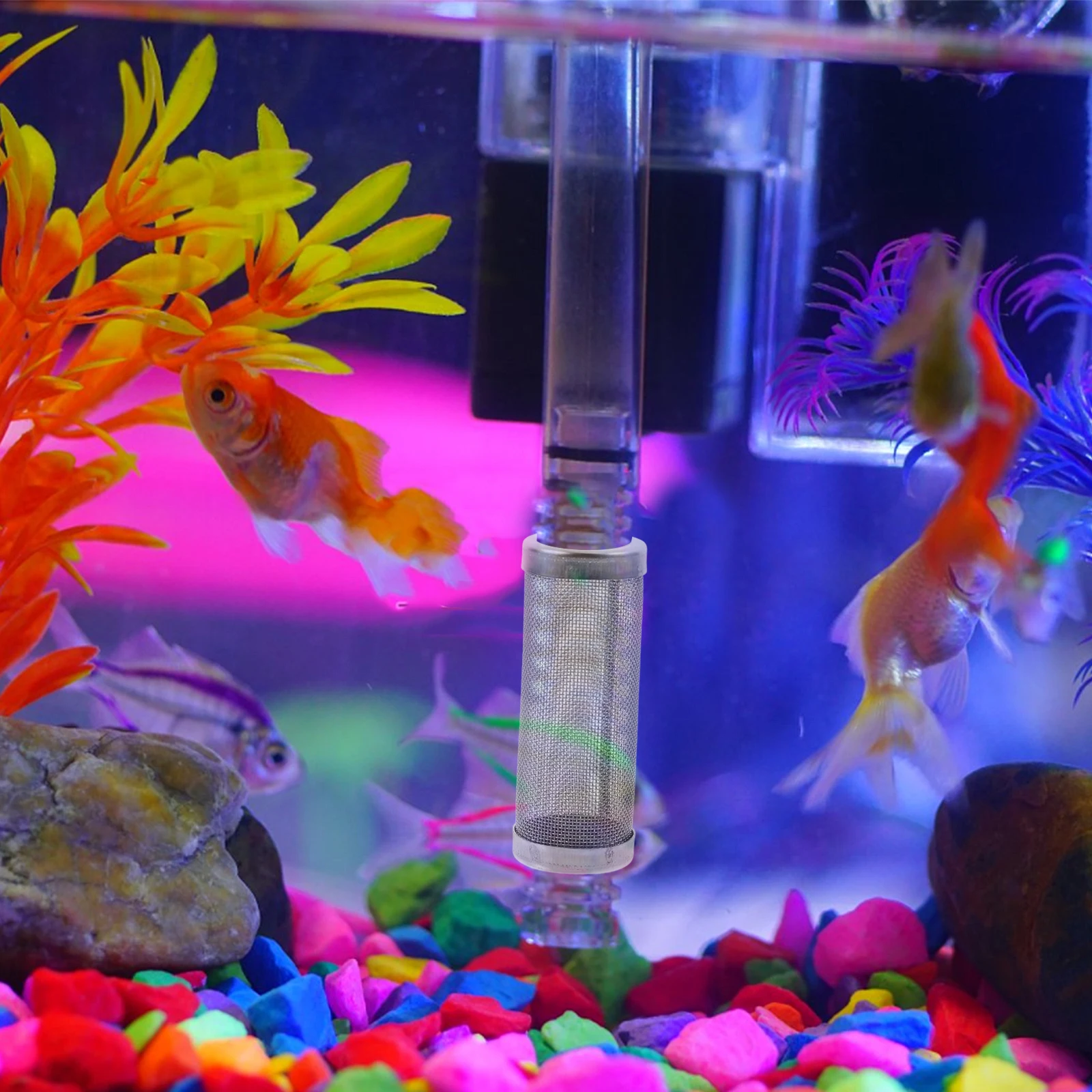 

Stainless Steel Aquarium Filter Guard Metal Intake Strainer Shrimp Safe Water Filtration Mesh Tube Fish Tank Accessories