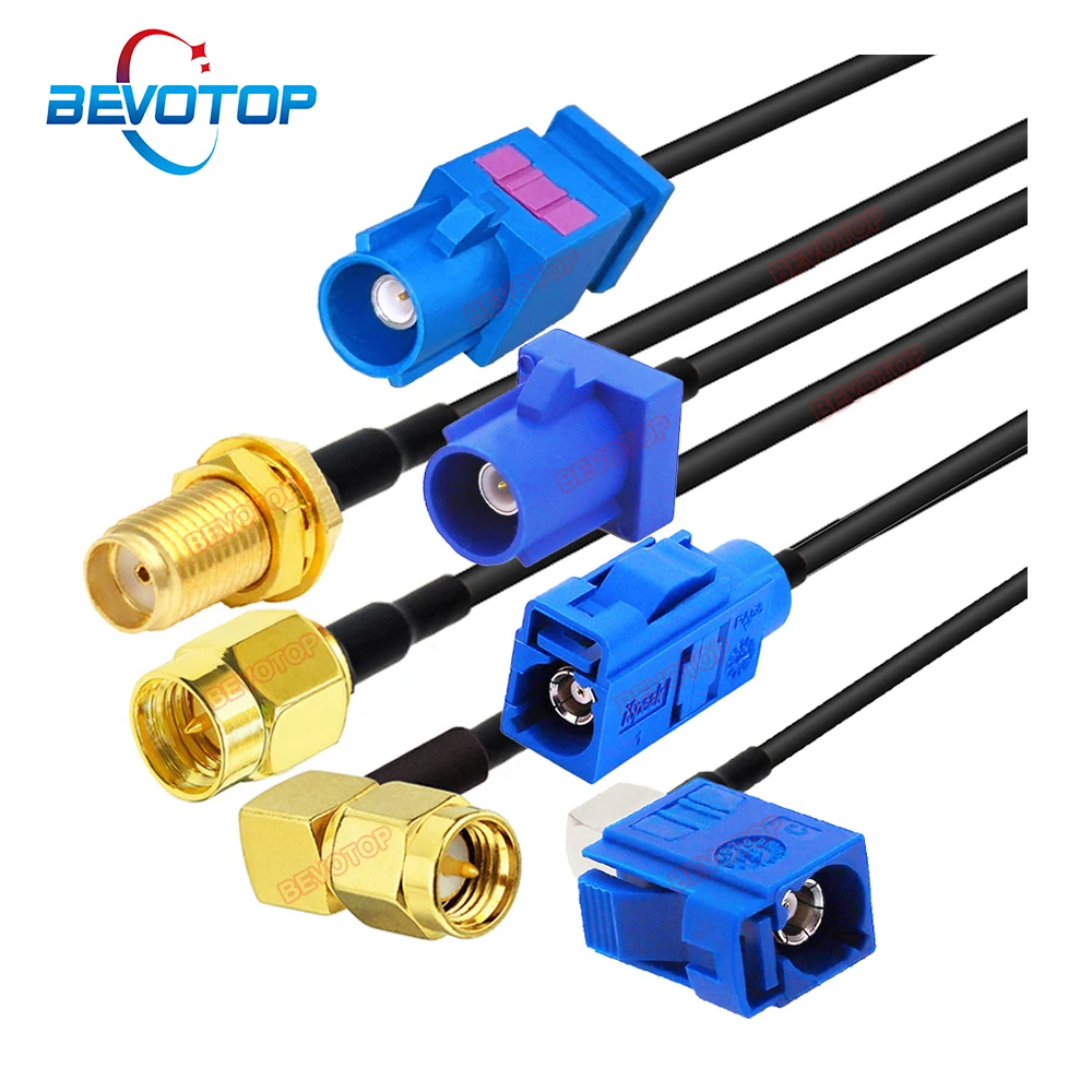 Blue Fakra C Male/ Female to SMA Male Plug RG174 Cable Car GPS Navigation Antenna Extension Cord RF Coaxial Pigtail Adapter