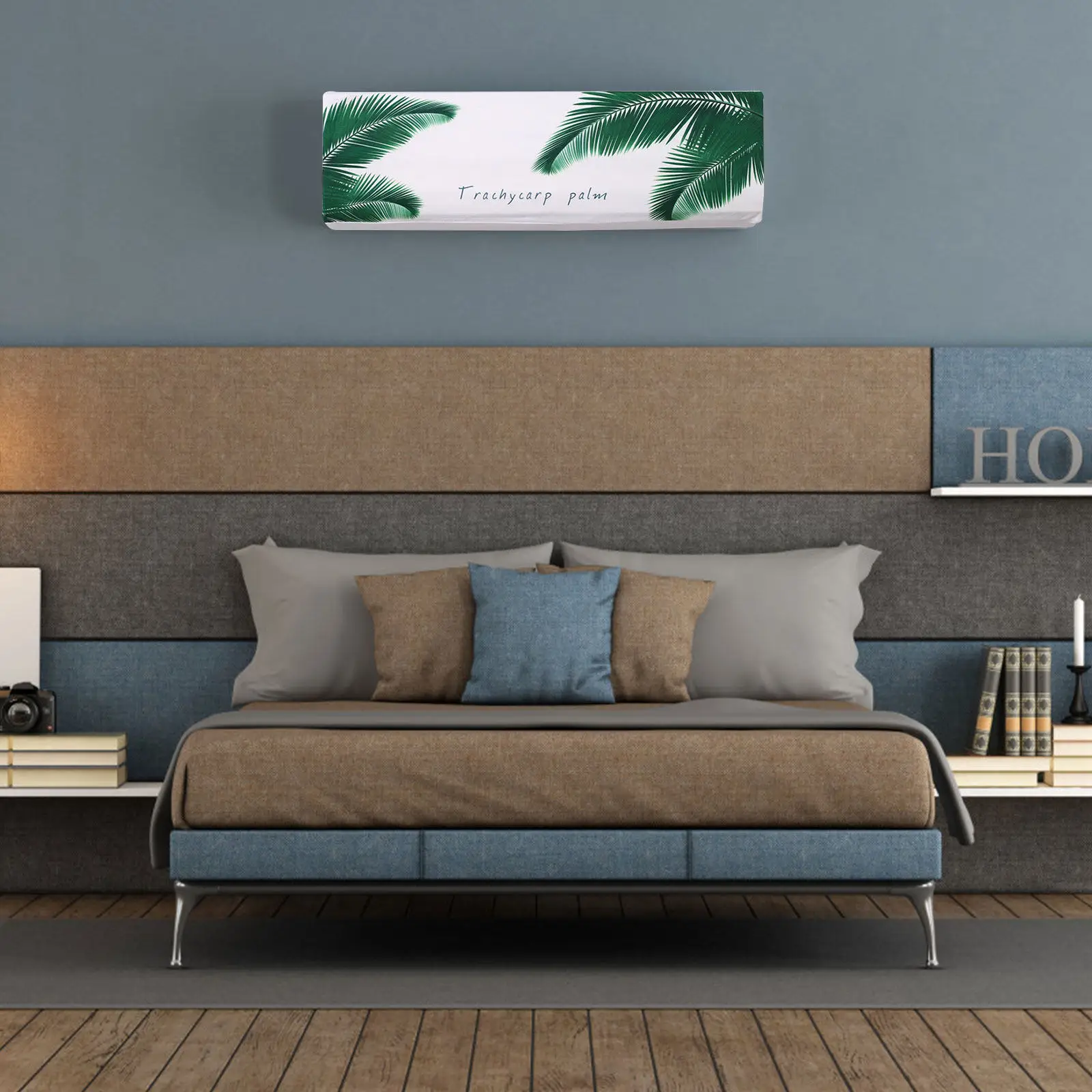 

Пылезащитный чехол для кондиционера с узором в виде банановых листьев, эластичный, из ткани, настенный, защитный, пыленепроницаемый, для домашнего декора