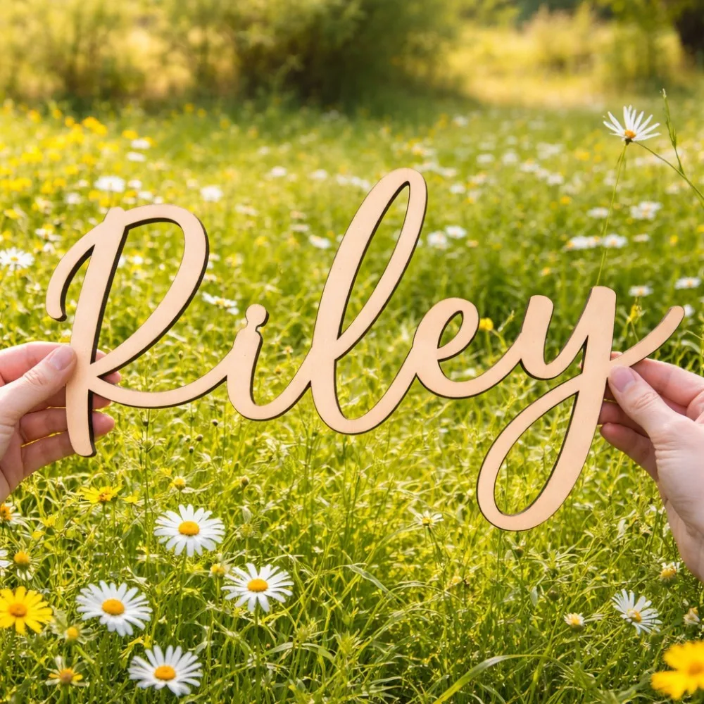 1Pc Custom Wooden Decorative Name Plaque,Home Room Office Wall Door Decor,DIY Paintable,Nursery Birthday Wedding Gift