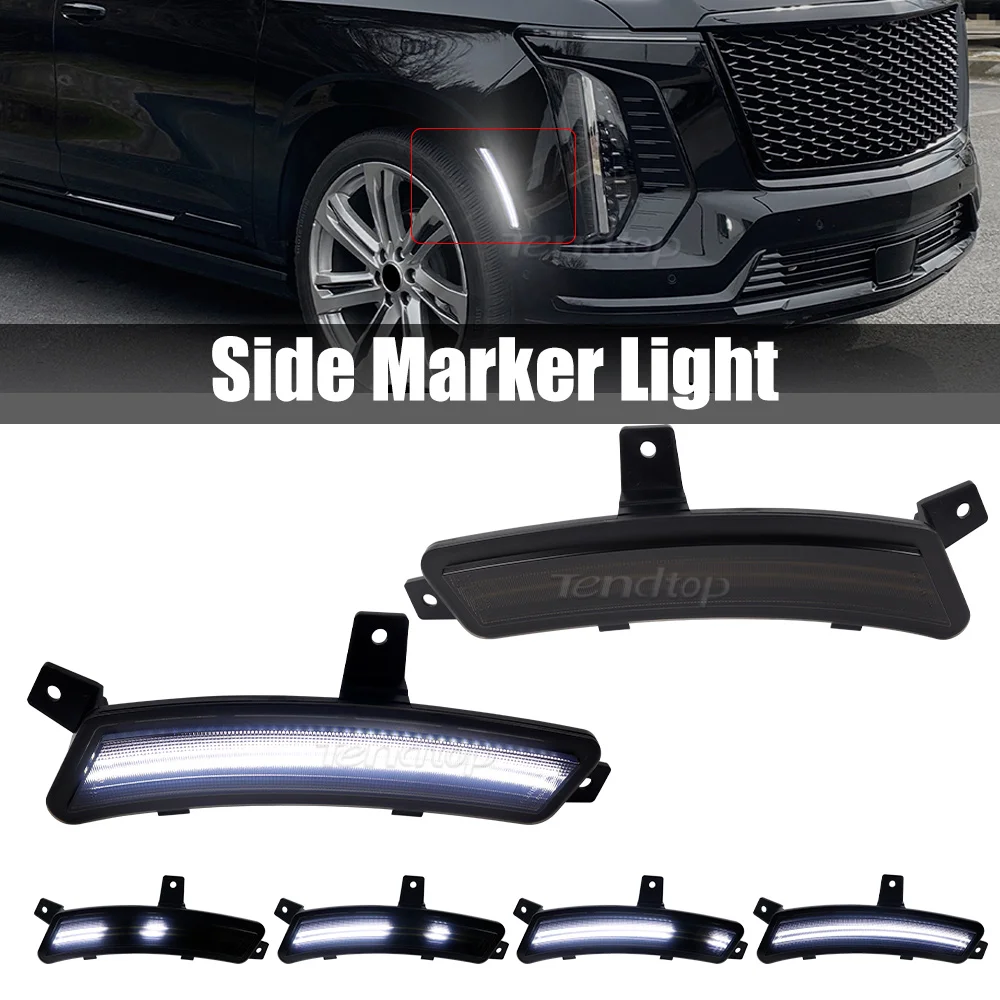 LED Side Marker Light Front Bumper Turn Singal Lamp For 25+ Chevy Tahoe GMC Yukon Cadillac Escalade