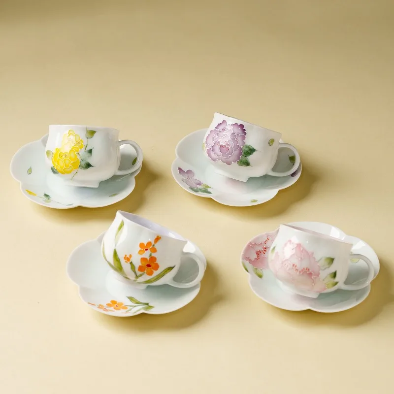 

1 комплект, подглазурная кофейная чашка, специальная керамическая чашка для латте, блюдце, изысканный сервиз для послеобеденного чая, товары для дома, украшение