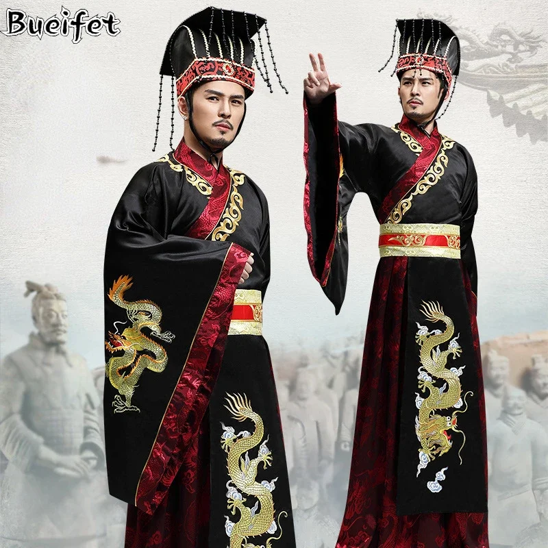 

Hanfu Men Ancient Chinese Emperor Costumes Male Han Dynasty Embroidery Ancient King Chinese Sovereign Robe Hanfu Cosplay Suit