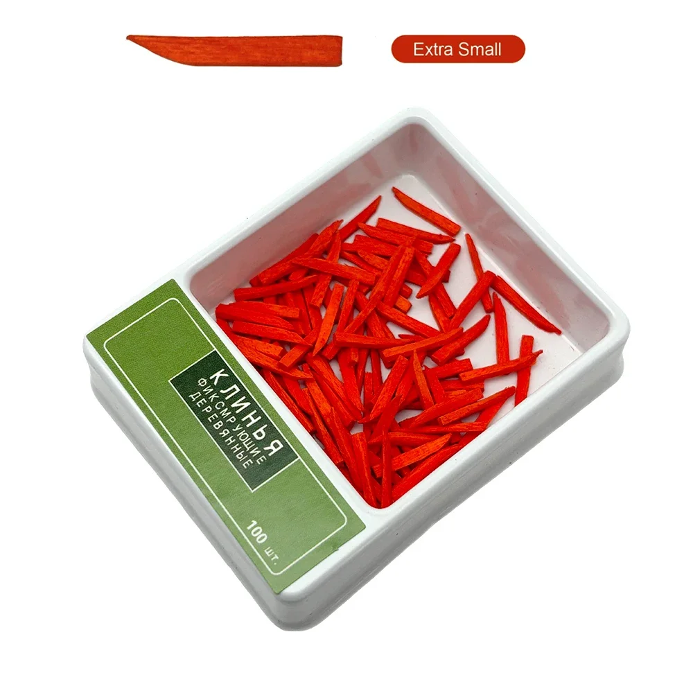 100 peças cunhas dentárias de madeira interdental com contornos não expansíveis água bordo para restauração dentária e uso odontológico