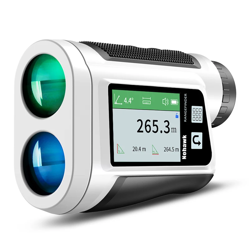 Imagem -02 - Nohawk Side Screen Display Laser Rangefinder Compensação Balística de Golfe Flagstick Lock Função Modo Memória Vibração