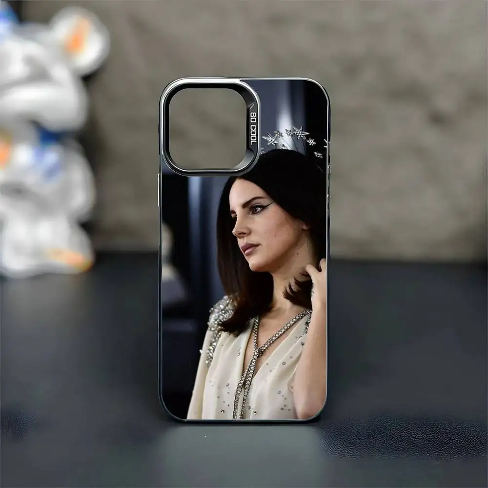 เคสโทรศัพท์ลายนักร้อง Lana Del Rey สำหรับ iPhone17,16,15,14,13,12,11 Plus,Pro Max สีดำด้าน ป้องกันการกระแทก