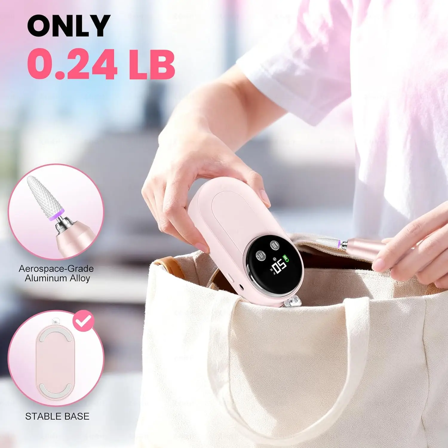 50000 دورة في الدقيقة المهنية مسمار الحفر قابلة للشحن اللاسلكي مجموعة الأظافر الكهربائية مع بت المحمولة مانيكير باديكير لجل الاكريليك #4