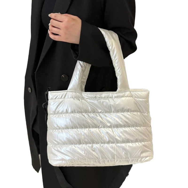 Stylish and Spacious Quilted Tote Shoulder Bag for Women Lightweight Handbag with Large Capacity 066F