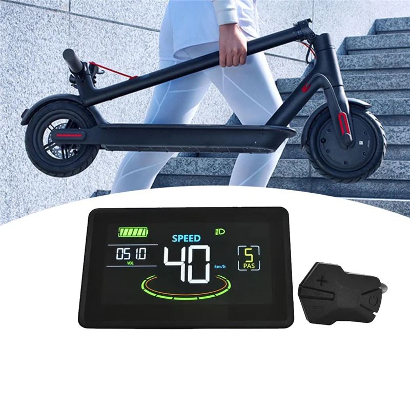 H6C Display Medidor LCD para bicicleta elétrica, painel Scooter E, tela colorida com USB, UART, 24V-60V, 5Pin