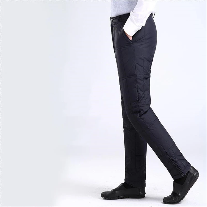 Man Hot Sale Autumn High Hot Sale Warm 89%Down Trousers Elastic Waist Thick Puffer Pants Male Hot Sale Winter Windproof Capris