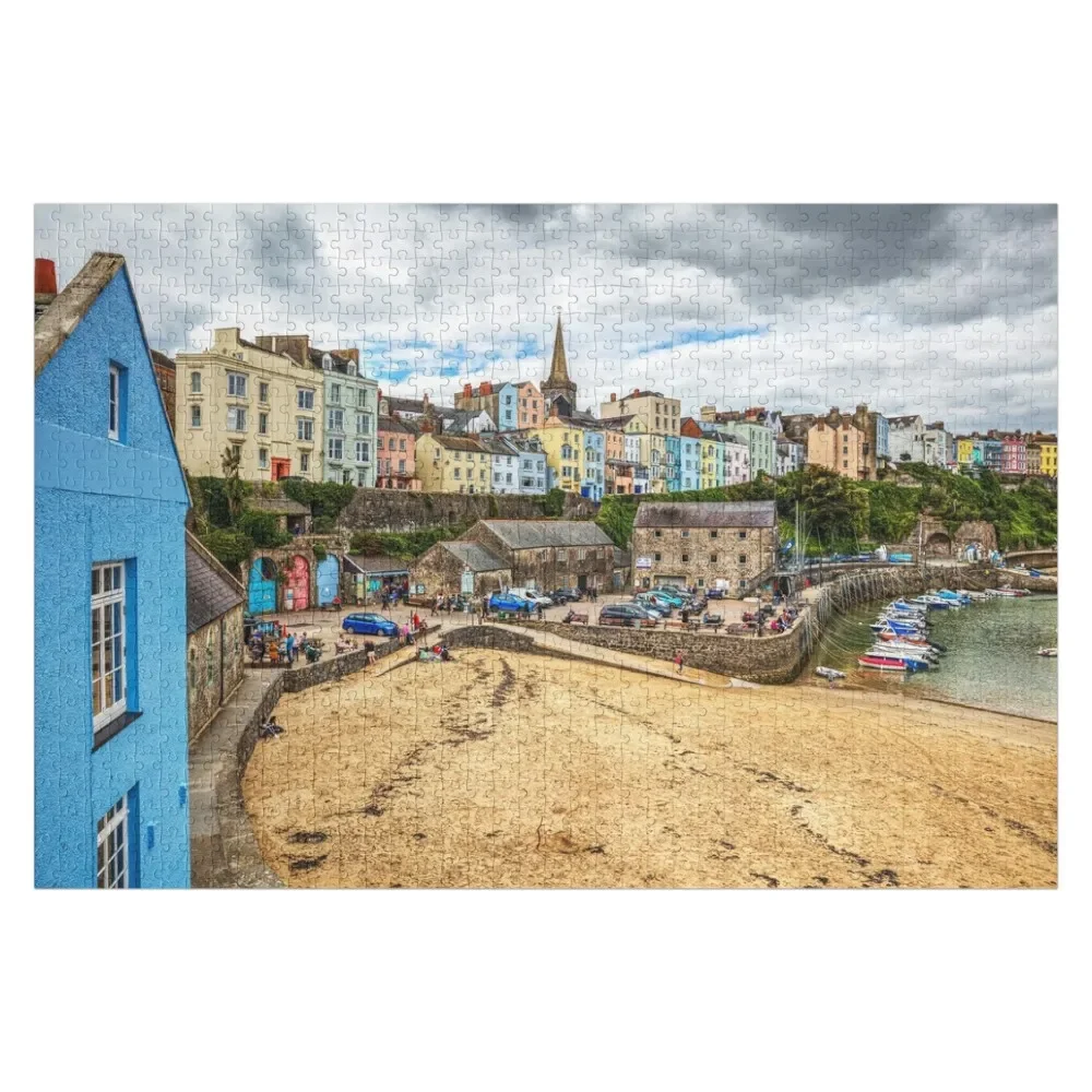 

Tenby North Beach And Painted Houses Jigsaw Puzzle Customs With Photo Jigsaw Pieces Adults Puzzle