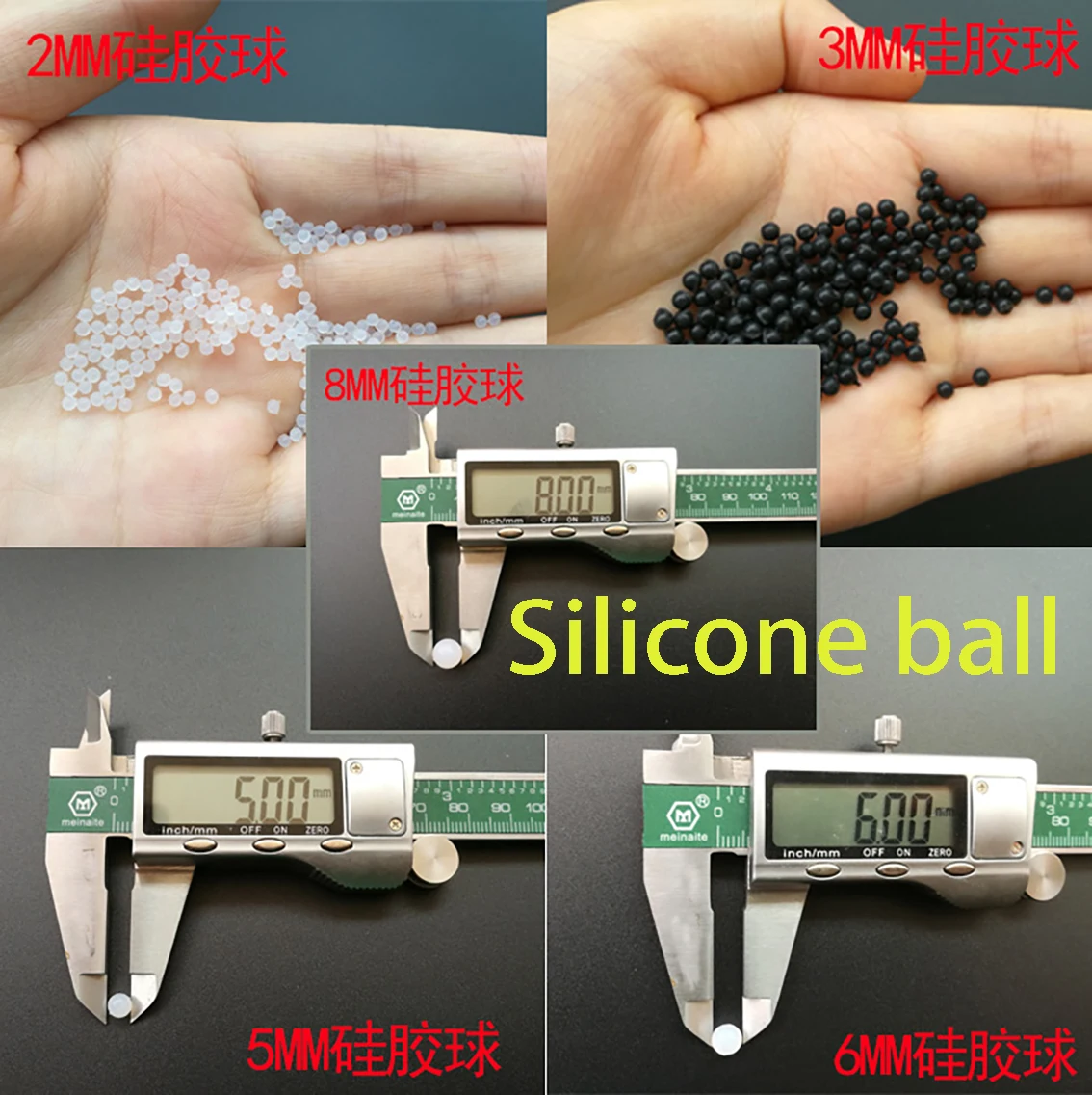 White Round Solid Silicone Ball Sealing Silicone Ball Industrial DIY Parts Dia 2/2.5/3/3.5/4/5/5.5/6/6.5-65mm