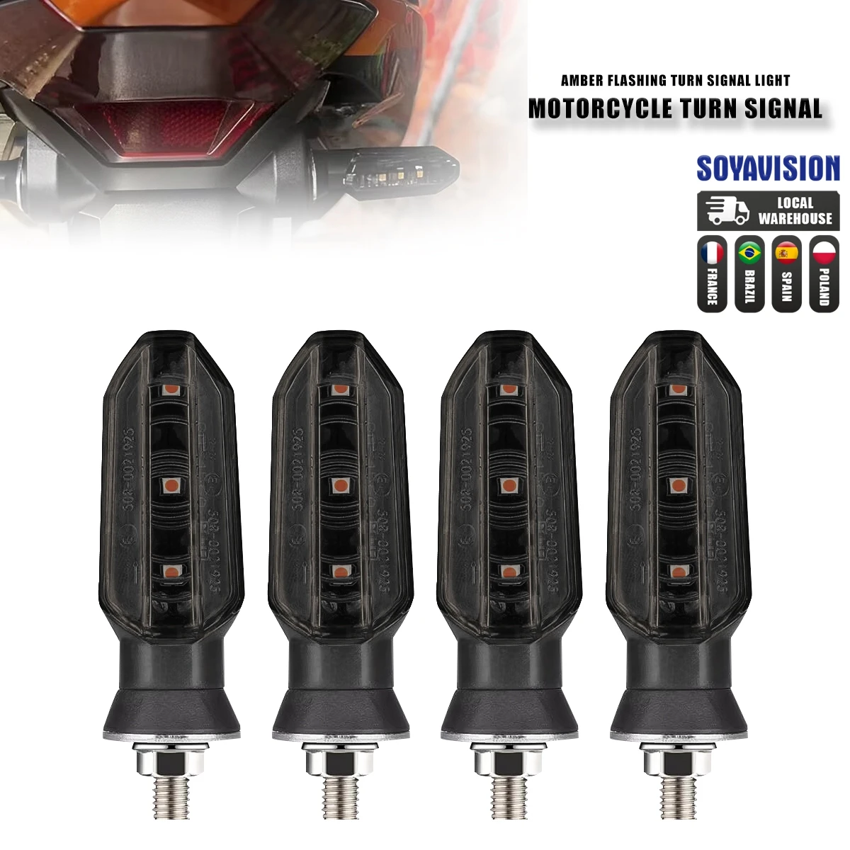 For Honda Yamaha Suzuki Motorcycle LED Turn Signal Lights Amber Flashing Light Blinker Turn Signal Lamp 12V Indicator Lamp Parts