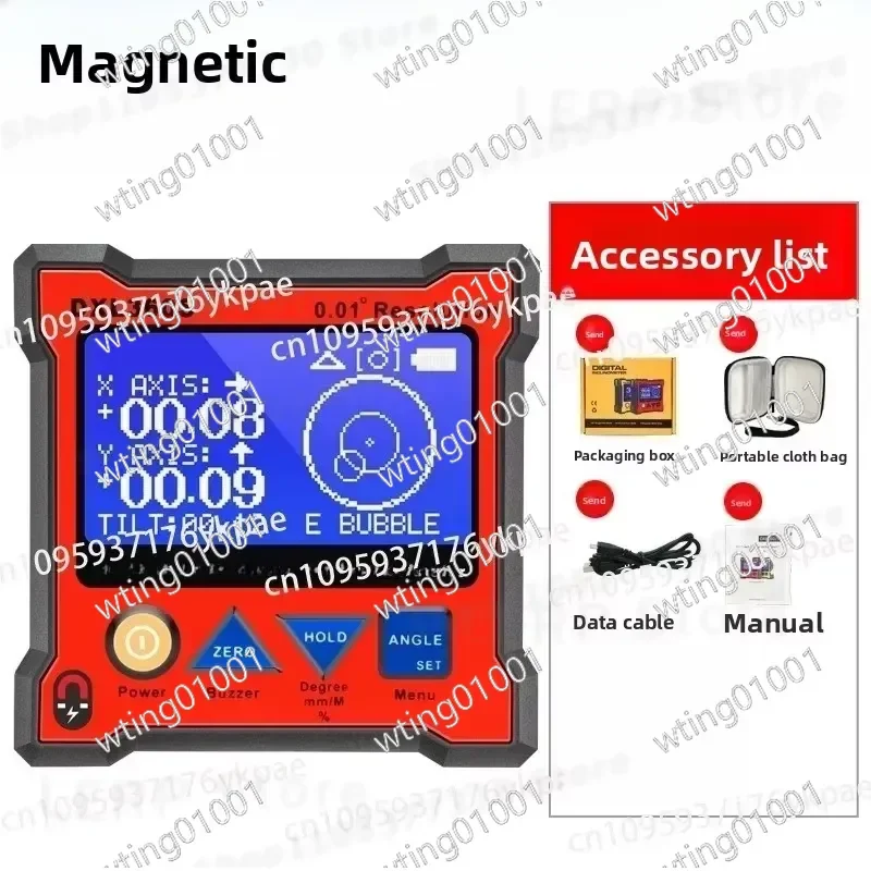 for DXL360S High Precision Dual Axis Digital Inclinometer with Magnetic Base and Angle Box Level Meter Accurate LCD Display
