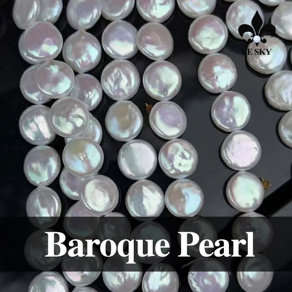 

AAAAA Natural Freshwater White Pearl Beads Round Baroque Pearl Loose Spacer Beaded for Making DIY Jewerly Necklace Bracelet 36CM