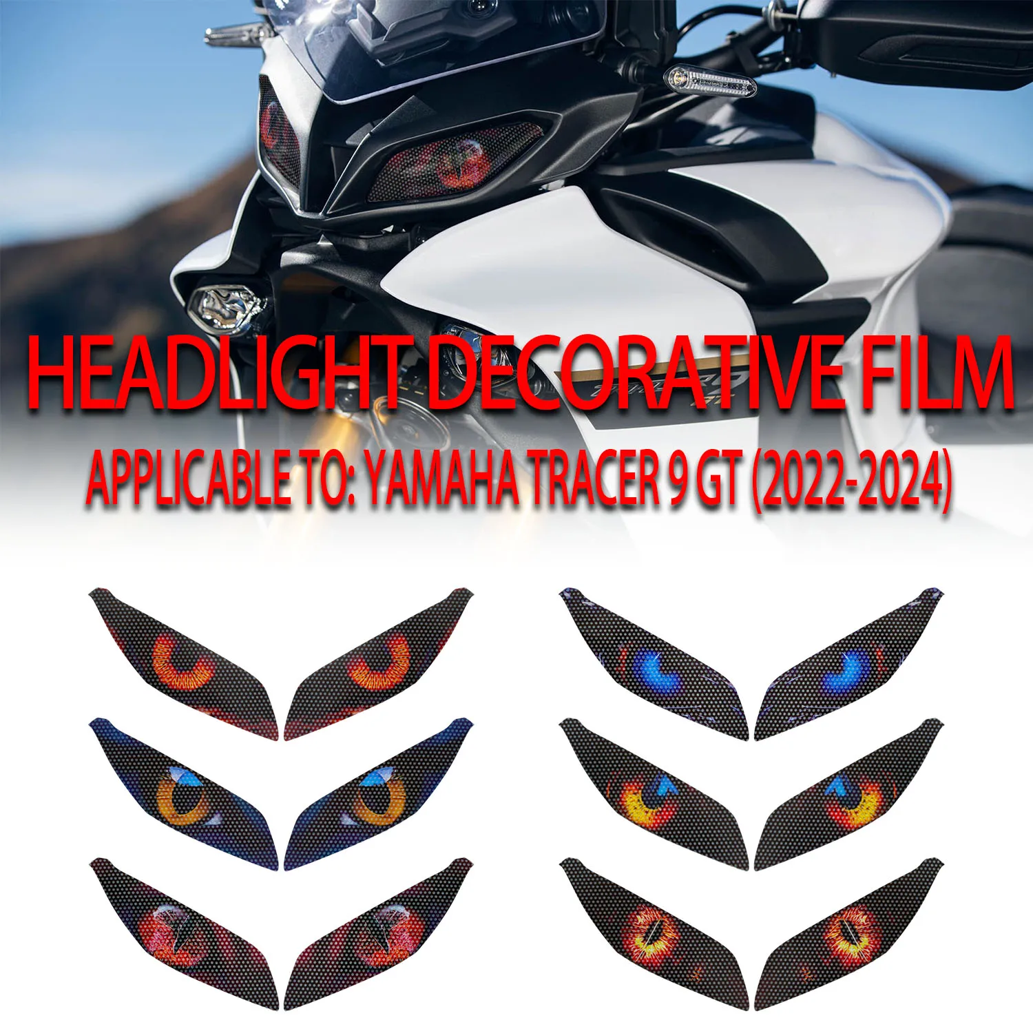 

Applicable to Yamaha Tracer 9GT modified headlight protection stickers 2022-2024, vehicle light decoration stickers