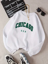 CHICAGO City Print Women Thermal Lined Sweatshirt  Funny Casual Women Sweatshirt