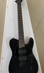 High-end custom 7-string oblique electric guitar, classic shape, transparent black ash body, active pickup, free delivery