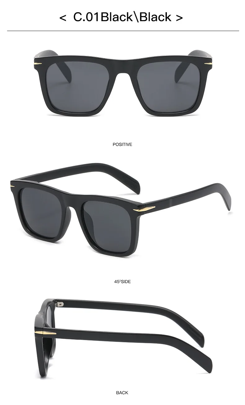 Vintage Square Sunglasses Men Anti-Blue Light Glasses Fashion Gradient Driving Shades Leopard Black Brand Oculos