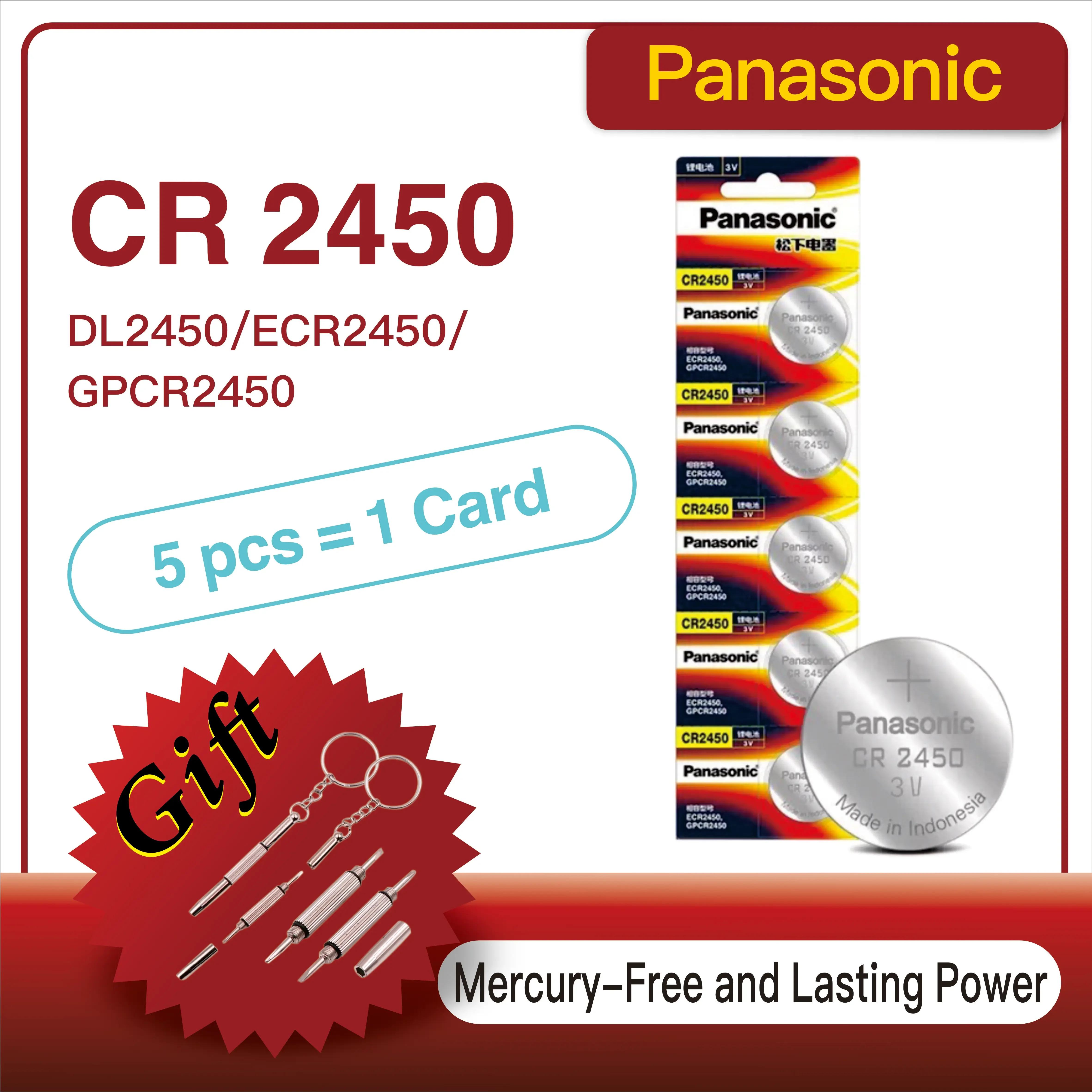 NEW Panasonic CR2450 battery 3V Lithium Button cell 700mAh CR 2450 5029LC DL2450 BR2450 Cell Coin Battery for Watch toys