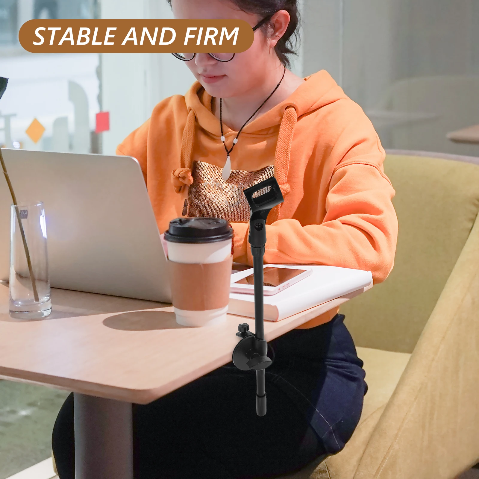 

Adjustable Mic With Clip Universal Holder For Desk Floor Retractable Arm Singing Wedding Sturdy Portable Lightweight Durable Mic