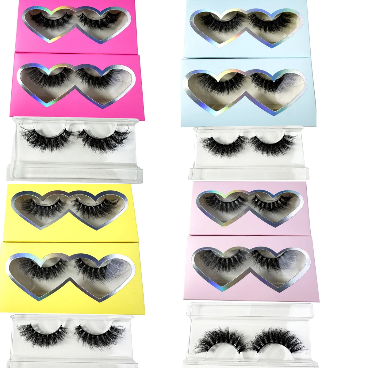 2/6/24 Pary 4 Style Delikatne Sztuczne Rzęsy z Imitacji Norek Mieszane Dramatyczne Gęste Podkręcone Puszyste Rzęsy w Paskach Multipack do Makijażu Oczu