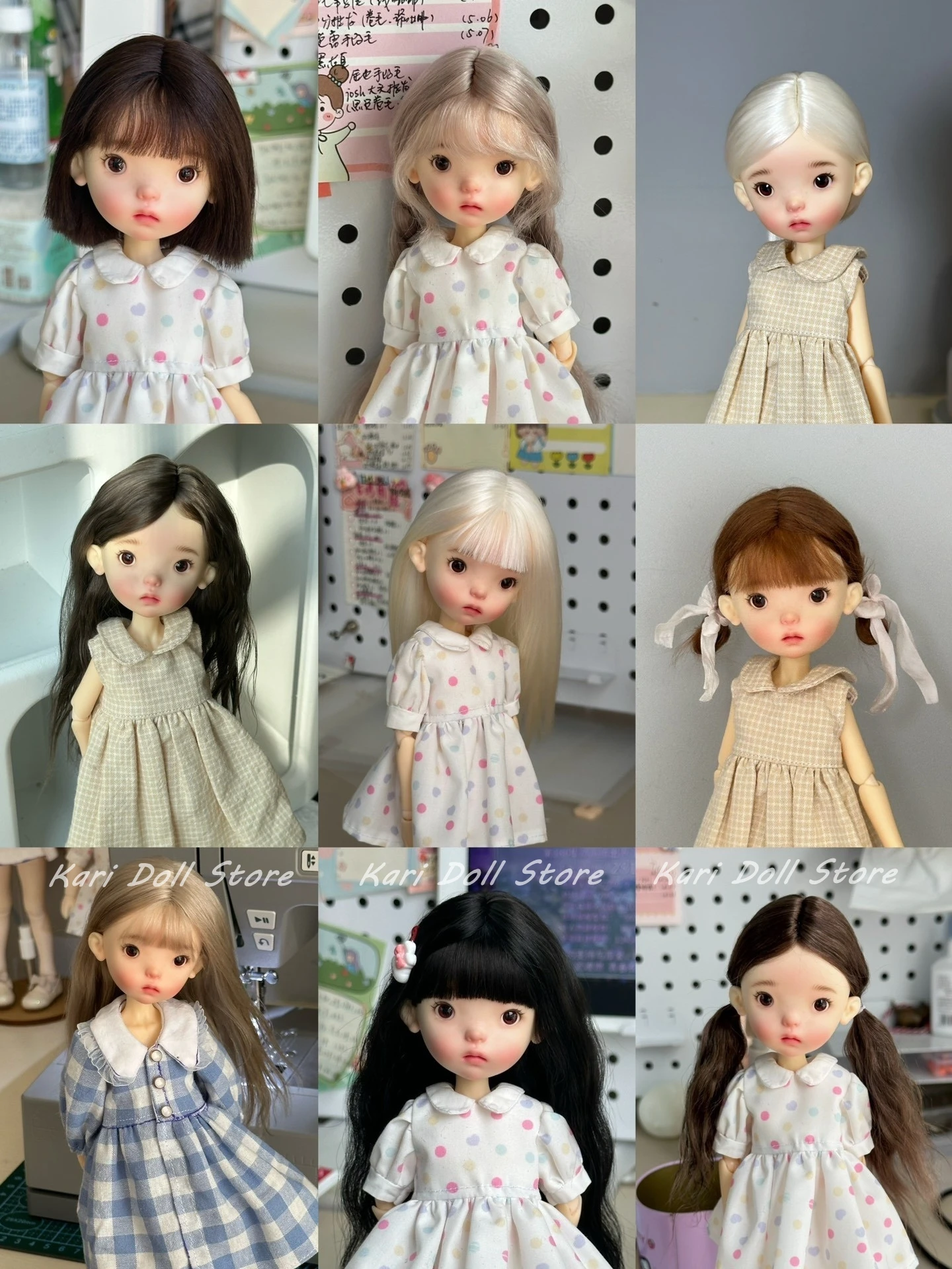 

Kari Doll Natural mohair hair wigs for Landazz Landoudou Doll 16cm head circumference