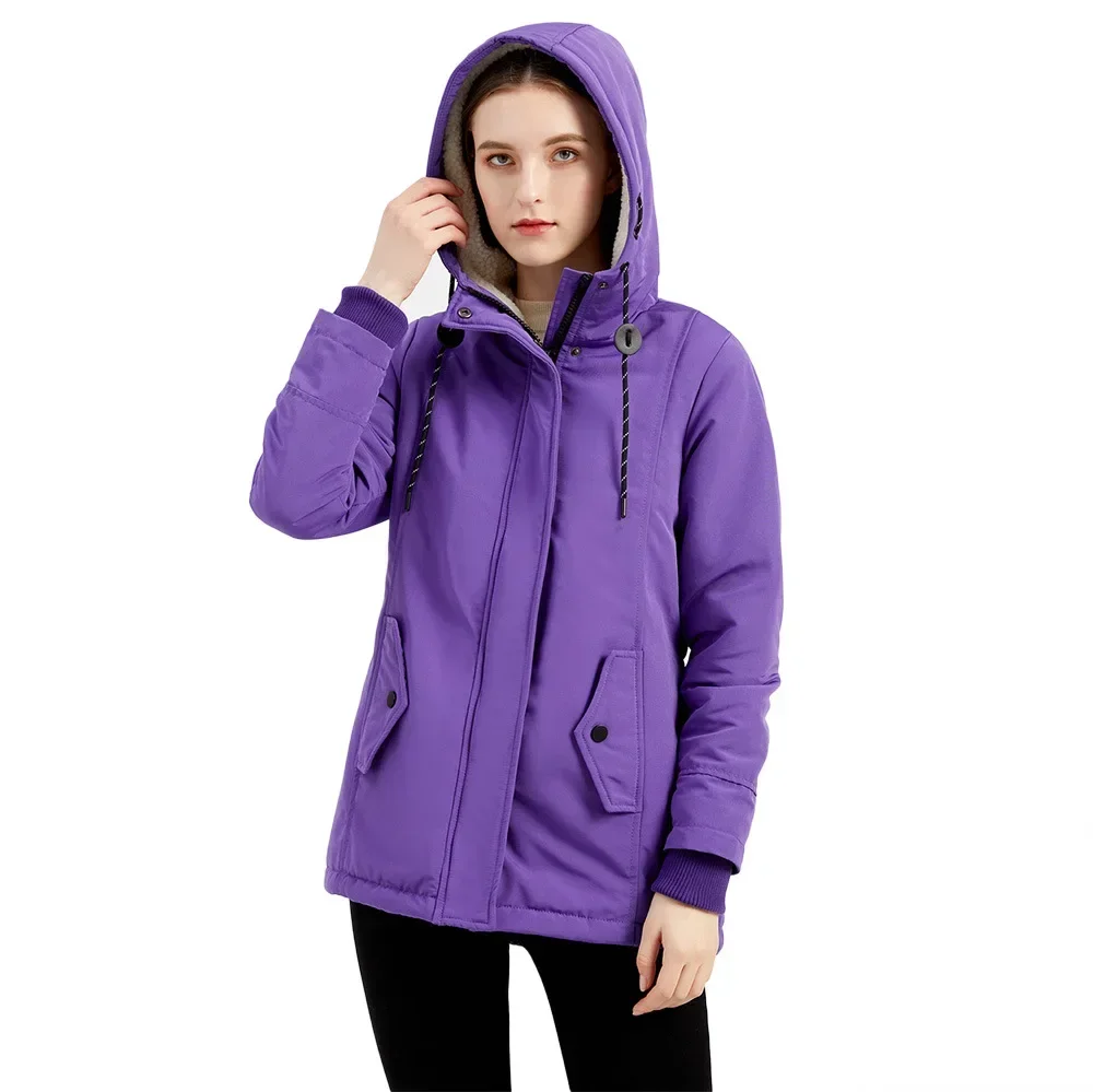 2025 frauen Winter Jacke Parker Mantel Weibliche Lamm Wolle Baumwolle Mantel Frauen Verdickt Gepolsterte frauen Casual Mit Kapuze Jacke 2025 neue
