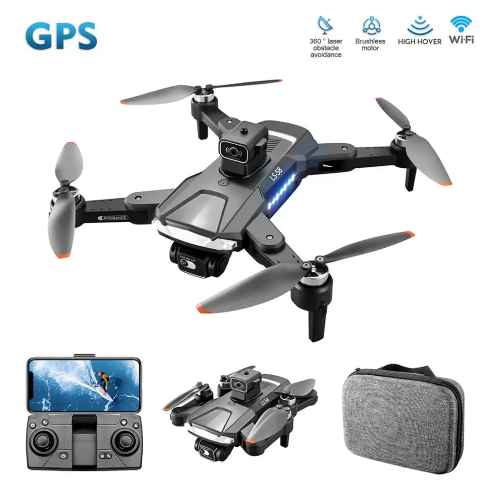 Fotografia Aérea Dobrável Drone, 4K HD-Compatível, Obstáculo Brushless Quadcopter Brinquedo com GPS, 2.4GHz Aeronave de Controle Remoto