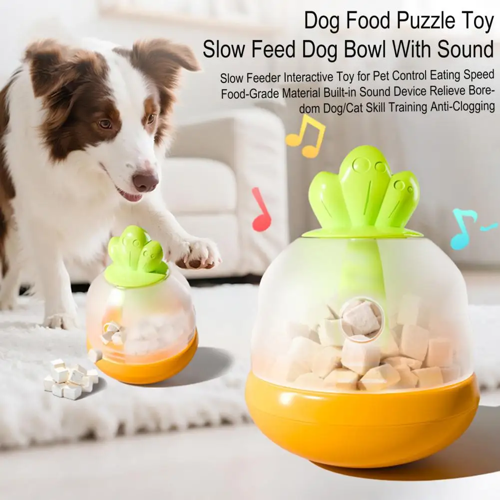 

Dog Slow Feeder Bowl Interactive Puzzle Food Dispensing Toy Carrot Design Tumbler Pet Slow Feeder for Medium Small Dogs Cats